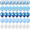 40 Pcs Blue Set Agate Marble Balloons Silver Confetti Balloon Wedding Valentine's Day Baby Shower Birthday Party Decorations