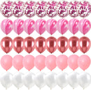 40 Pcs Blue Set Agate Marble Balloons Silver Confetti Balloon Wedding Valentine's Day Baby Shower Birthday Party Decorations