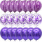 40 Pcs Blue Set Agate Marble Balloons Silver Confetti Balloon Wedding Valentine's Day Baby Shower Birthday Party Decorations