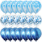 40 Pcs Blue Set Agate Marble Balloons Silver Confetti Balloon Wedding Valentine's Day Baby Shower Birthday Party Decorations