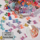 Mixed Size  Aurora Little Bear Nail Art Accessories Resin Kawaii Bear Stereo 3D Fashion Fingernail DIY Decoration
