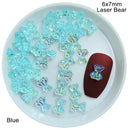 Mixed Size  Aurora Little Bear Nail Art Accessories Resin Kawaii Bear Stereo 3D Fashion Fingernail DIY Decoration