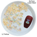 Mixed Size  Aurora Little Bear Nail Art Accessories Resin Kawaii Bear Stereo 3D Fashion Fingernail DIY Decoration