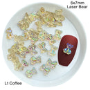 Mixed Size  Aurora Little Bear Nail Art Accessories Resin Kawaii Bear Stereo 3D Fashion Fingernail DIY Decoration