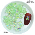 Mixed Size  Aurora Little Bear Nail Art Accessories Resin Kawaii Bear Stereo 3D Fashion Fingernail DIY Decoration