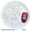 Mixed Size  Aurora Little Bear Nail Art Accessories Resin Kawaii Bear Stereo 3D Fashion Fingernail DIY Decoration