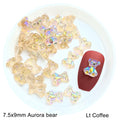 Mixed Size  Aurora Little Bear Nail Art Accessories Resin Kawaii Bear Stereo 3D Fashion Fingernail DIY Decoration