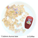 Mixed Size  Aurora Little Bear Nail Art Accessories Resin Kawaii Bear Stereo 3D Fashion Fingernail DIY Decoration