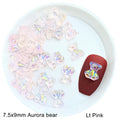 Mixed Size  Aurora Little Bear Nail Art Accessories Resin Kawaii Bear Stereo 3D Fashion Fingernail DIY Decoration