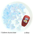 Mixed Size  Aurora Little Bear Nail Art Accessories Resin Kawaii Bear Stereo 3D Fashion Fingernail DIY Decoration