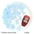 Mixed Size  Aurora Little Bear Nail Art Accessories Resin Kawaii Bear Stereo 3D Fashion Fingernail DIY Decoration