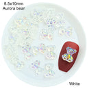 Mixed Size  Aurora Little Bear Nail Art Accessories Resin Kawaii Bear Stereo 3D Fashion Fingernail DIY Decoration
