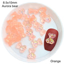 Mixed Size  Aurora Little Bear Nail Art Accessories Resin Kawaii Bear Stereo 3D Fashion Fingernail DIY Decoration