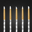 5 Pcs Silicone Nail Brush Carving Emboss Hollow Pottery Sculpture UV Gel Shaping Silicone Brushes For Modeling Nail Art DIY Tool