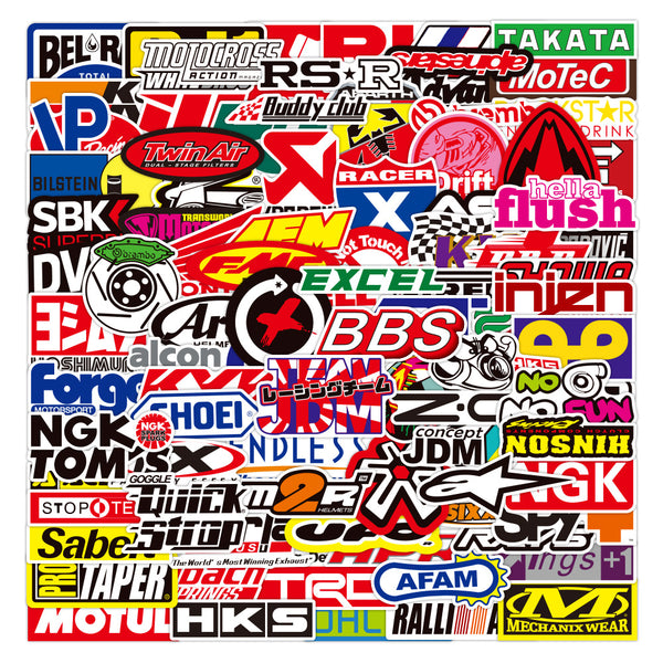 Graffiti JDM Racing Car Modification Waterproof Sticker Motorcycle Bicycle Helmet Motor Suitcase Laptop Trolley Stickers