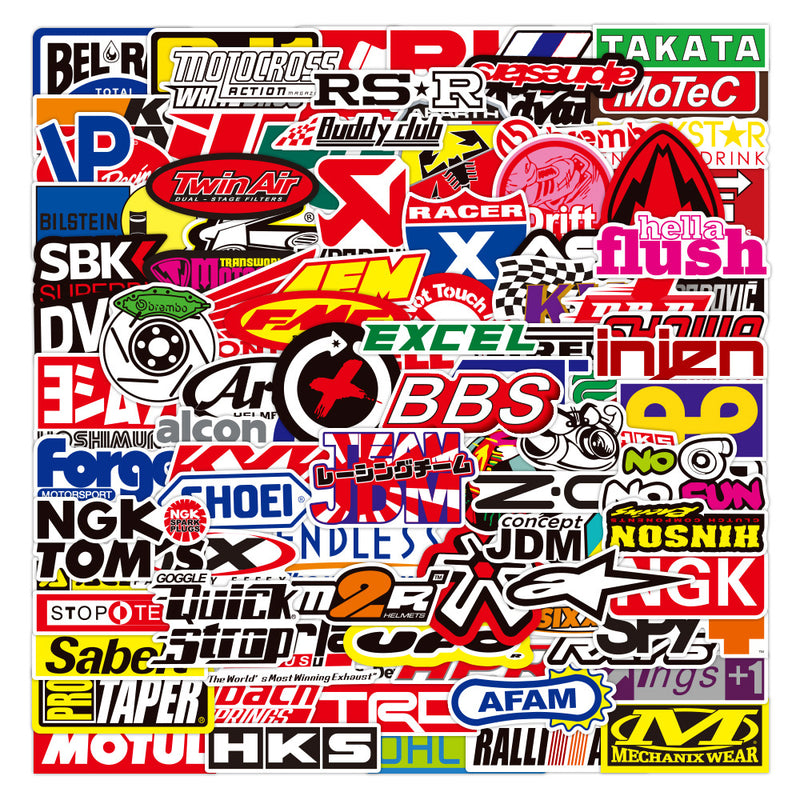 Graffiti JDM Racing Car Modification Waterproof Sticker Motorcycle Bicycle Helmet Motor Suitcase Laptop Trolley Stickers