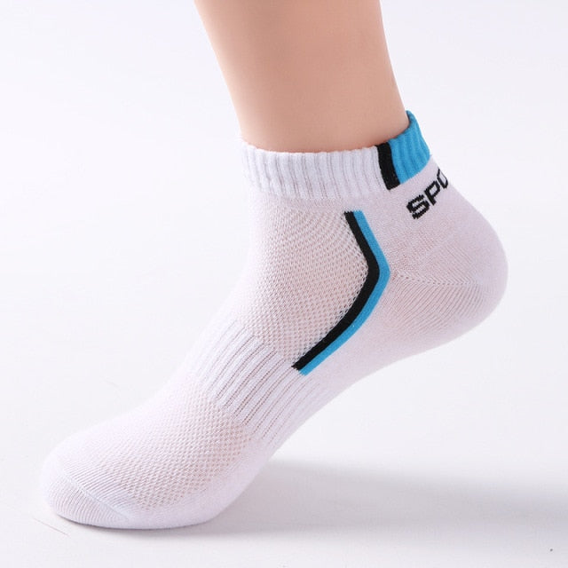 10 Pieces=5 Pairs Men Socks Mesh Breathable Short Casual Socks Summer Cotton Sports Socks Absorb Sweat Ankle Socks Set Meias