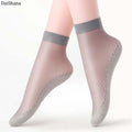 20pcs=10Pairs Summer Bamboo Female Short Socks Free Size Women Socks Tink Crystal Transparent Silk High Quality Socks Girl Ankle