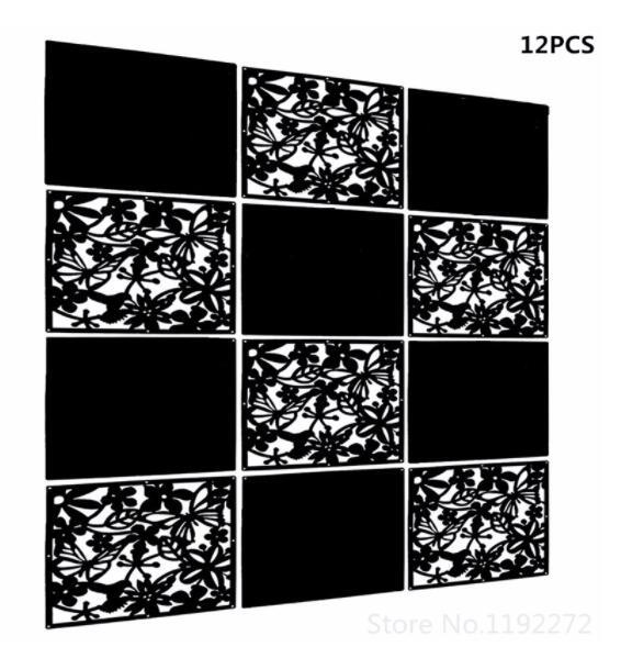 Hanging Room Divider Made of Environmentally PVC, 12 PCS Partitions Panel Screen for Decorating Bedroom,Dining, Study Biombo