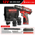 WOSAI 12V 16V 20V Cordless Drill Electric Screwdriver Mini Wireless Power Driver DC Lithium-Ion Battery 3/8-Inch