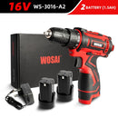 WOSAI 12V 16V 20V Cordless Drill Electric Screwdriver Mini Wireless Power Driver DC Lithium-Ion Battery 3/8-Inch