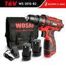 WOSAI 12V 16V 20V Cordless Drill Electric Screwdriver Mini Wireless Power Driver DC Lithium-Ion Battery 3/8-Inch