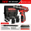 WOSAI 12V 16V 20V Cordless Drill Electric Screwdriver Mini Wireless Power Driver DC Lithium-Ion Battery 3/8-Inch