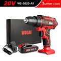 WOSAI 12V 16V 20V Cordless Drill Electric Screwdriver Mini Wireless Power Driver DC Lithium-Ion Battery 3/8-Inch