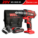 WOSAI 12V 16V 20V Cordless Drill Electric Screwdriver Mini Wireless Power Driver DC Lithium-Ion Battery 3/8-Inch