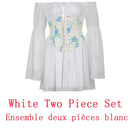 IAMHOTTY Chiffon Slash Neck Mini Dress Women Summer Beach Vacation Long Sleeve Corset Bandage Sundress Party Casual Dresses Pink