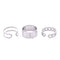 3pcs Hip Hop Punk Open Ring Men Women Jewelry Party Accessories Goth Ring Personality Three Finger Conjoined Chain New Trend