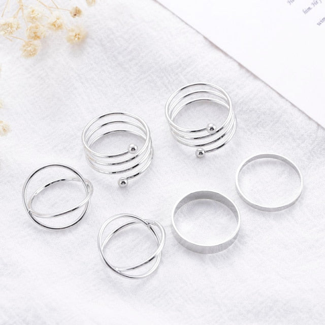 3pcs Hip Hop Punk Open Ring Men Women Jewelry Party Accessories Goth Ring Personality Three Finger Conjoined Chain New Trend
