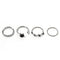 3pcs Hip Hop Punk Open Ring Men Women Jewelry Party Accessories Goth Ring Personality Three Finger Conjoined Chain New Trend