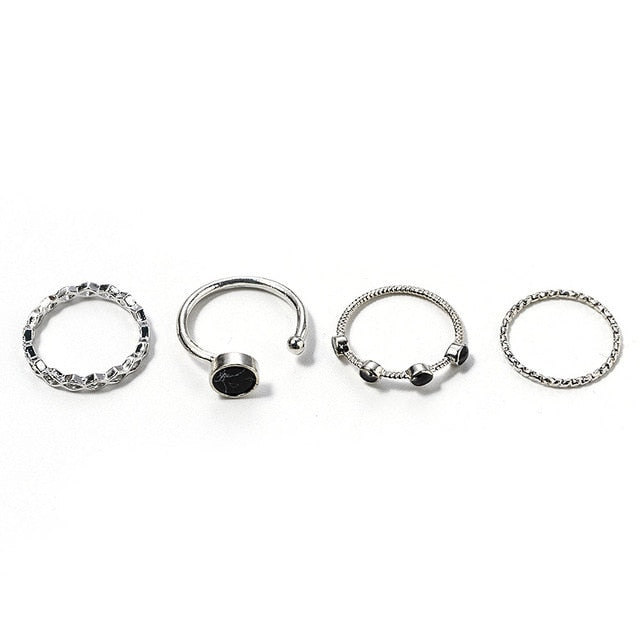 3pcs Hip Hop Punk Open Ring Men Women Jewelry Party Accessories Goth Ring Personality Three Finger Conjoined Chain New Trend