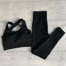 Women's Seamless Fitness Clothin Long-Sleeved Shirt Gym Wear Sports Bra Elastic Running Leggings High Waist Training Yoga Pants