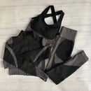 Women's Seamless Fitness Clothin Long-Sleeved Shirt Gym Wear Sports Bra Elastic Running Leggings High Waist Training Yoga Pants