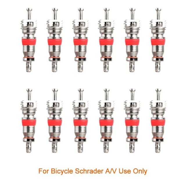 2/6/12PCS Presta Valve Brass Core W/ Optional Tool CNC-machined FV MTB Road Bike Tubes Repair Tire Service Parts