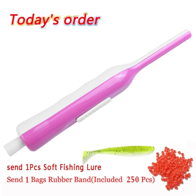 LINNHUE Earthworm Bloodworm Clip Device Portable ABS Fishing Tackle 2021 Fishing Baits Lure Accessory With 250 Rubber Bands