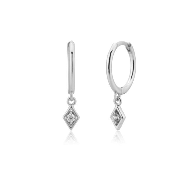 ANDYWEN 925 Sterling Silver Multi Dangle Hoops Crystal Thin Huggies With Charms Loops Circle Clips Earrings Jewelry For Womens