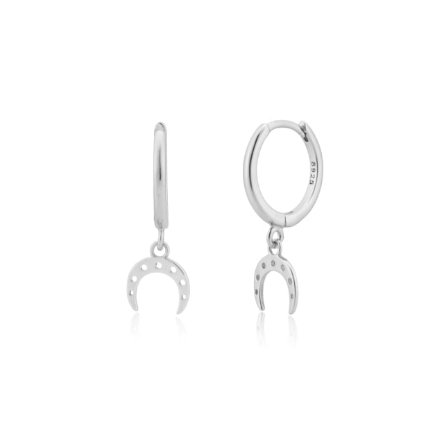 ANDYWEN 925 Sterling Silver Multi Dangle Hoops Crystal Thin Huggies With Charms Loops Circle Clips Earrings Jewelry For Womens