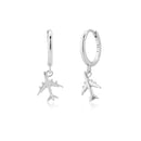 ANDYWEN 925 Sterling Silver Multi Dangle Hoops Crystal Thin Huggies With Charms Loops Circle Clips Earrings Jewelry For Womens