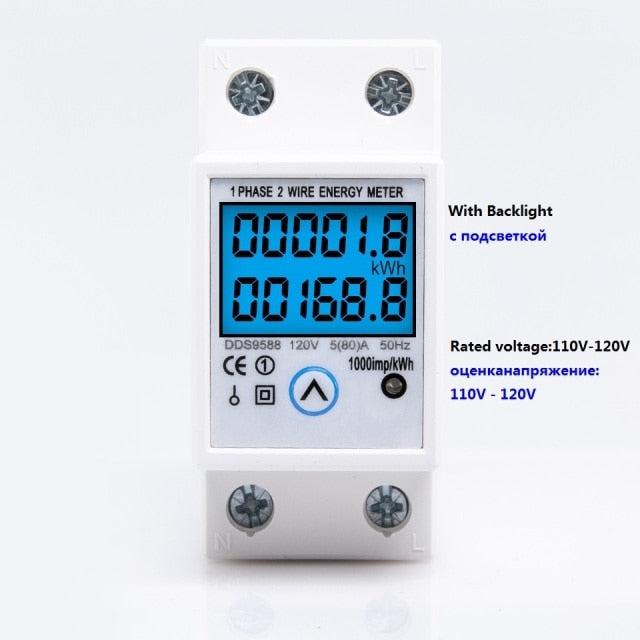 Din Rail Single Phase Energy Meter Reset Zero kWh Voltage Current Power Consumption Counter Electric Digital Wattmeter 230V AC