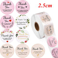 2.5cm 500pcs Stickers Roll Gift Scrapbooking Sealing Stickers Thank You Letter Design Birthday Wedding Present Decoration Labels