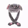 Rabbit Hat Moving Ears Cute Cartoon Toy Hat  Kawaii Funny Hat Birthday Gift Bunny Plush Cap Winter Hat For Kids Adult Girlfriend