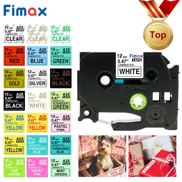 Fimax 31 Colors 231 Label Tape 1PCS TZ231 431 531 631 12mm Printer Tape for Black on White Label Maker Laminated Tape T1000