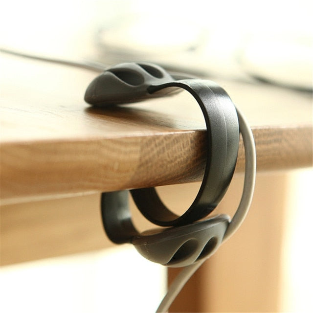 1-5Pcs Solid Desk Set Wire Clip Organizer Office Accessories Bobbin Winder Wrap Cord Cable Manager for Mouse USB Keyboard Lines