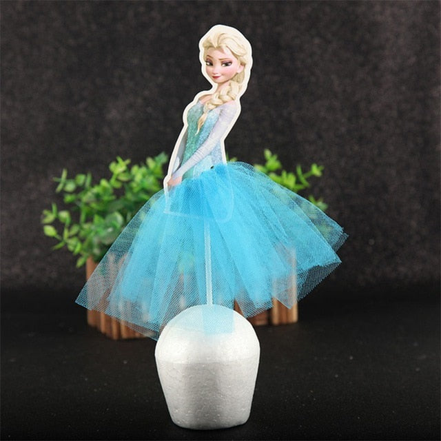 1pcs/Lot Frozen Elsa Anna Princess Cake Cupcake Toppers Cake Flag Girls Birthday Party Decoration Anniversaire Cake Supplies