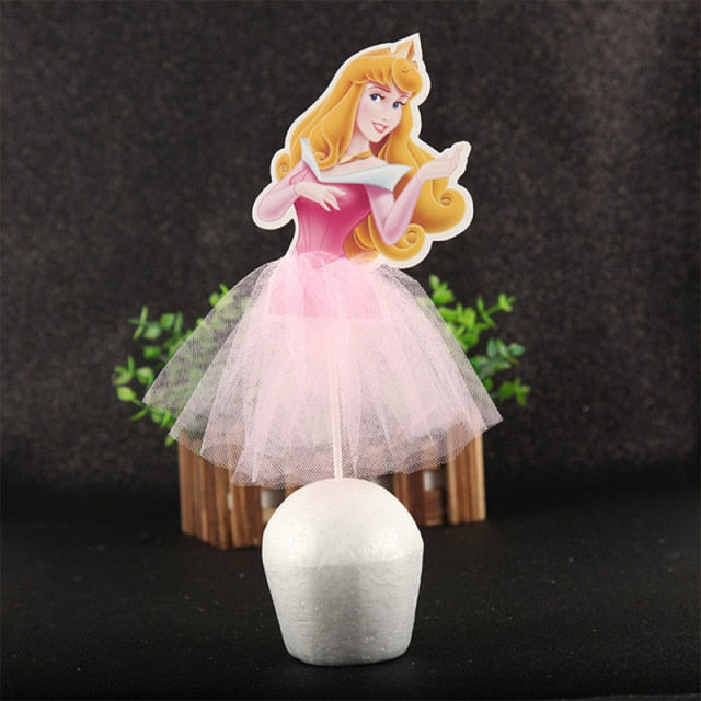 1pcs/Lot Frozen Elsa Anna Princess Cake Cupcake Toppers Cake Flag Girls Birthday Party Decoration Anniversaire Cake Supplies
