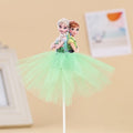1pcs/Lot Frozen Elsa Anna Princess Cake Cupcake Toppers Cake Flag Girls Birthday Party Decoration Anniversaire Cake Supplies