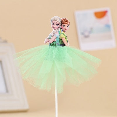 1pcs/Lot Frozen Elsa Anna Princess Cake Cupcake Toppers Cake Flag Girls Birthday Party Decoration Anniversaire Cake Supplies